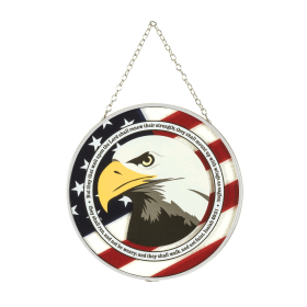 Eagle Patriotic Suncatcher With Isaiah 40:31 Verse