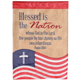 Blessed Nation Double Applique Garden Flag - 13 X 18 Inches