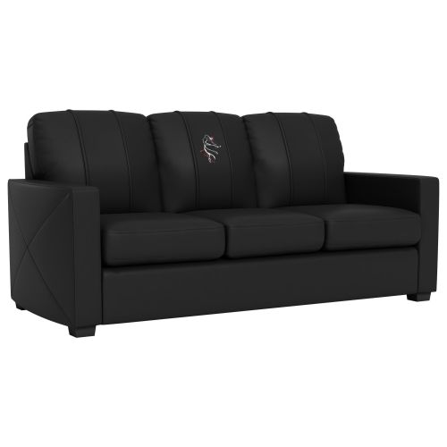 Silver Sofa with Ballerina Red Ribbon Logo Panel