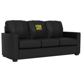 Silver Sofa with Utah Jazz Wordmark Logo