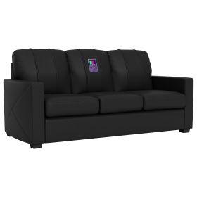 Silver Sofa with Handheld System Logo
