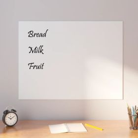 Wall-mounted Magnetic Board White 31.5"x23.6" Tempered Glass