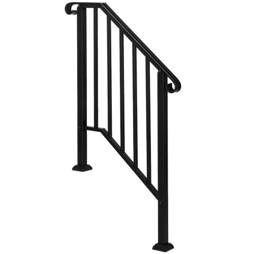 Matte Black 2-step Courtyard Staircase Handrail Matte Black 2-step Courtyard Staircase Handrail